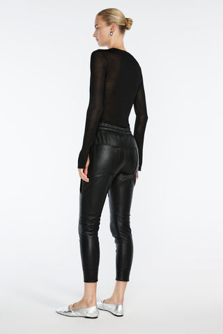 Open Season Black Stretch Leather Pant