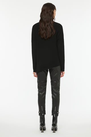 Unzipped Cropped Leather Pant