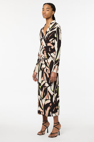 Abstract Gardenia L/s Dress